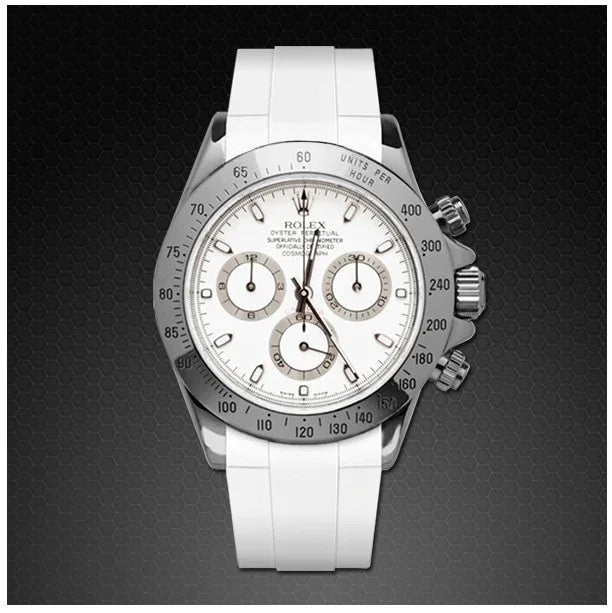 Bracelet en caoutchouc M106CD – Rubber B – Blanc - détail