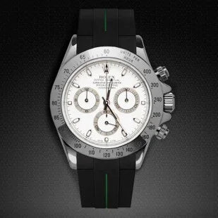 Bracelet en caoutchouc M106CD – Rubber B – Noir ligne verte - vue 4