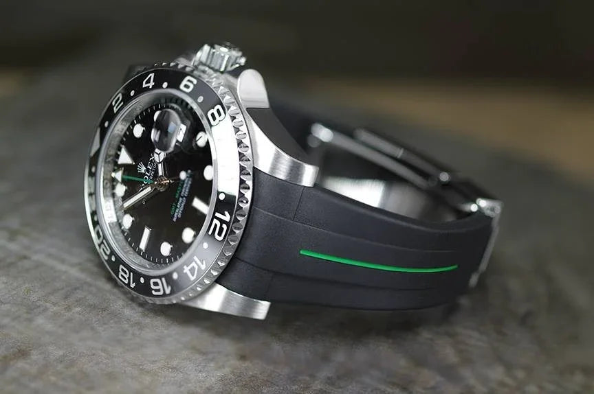 Bracelet en caoutchouc M107 - Rubber B - noir ligne verte - vue 3