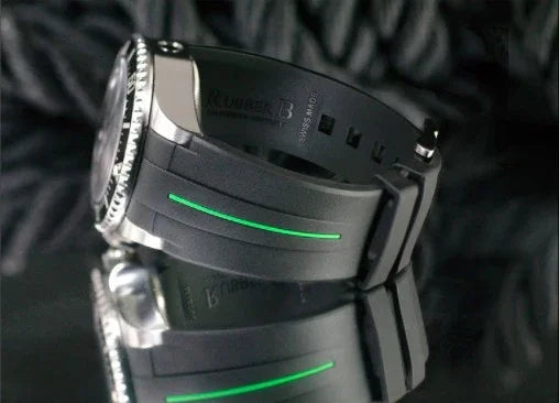Bracelet en caoutchouc M107 - Rubber B - noir ligne verte - vue 5