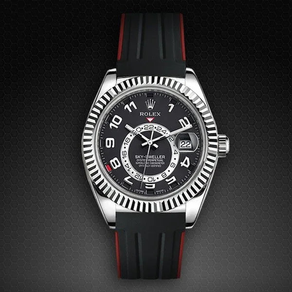 Bracelet en caoutchouc M110 – Rubber B – Noir et rouge - détail