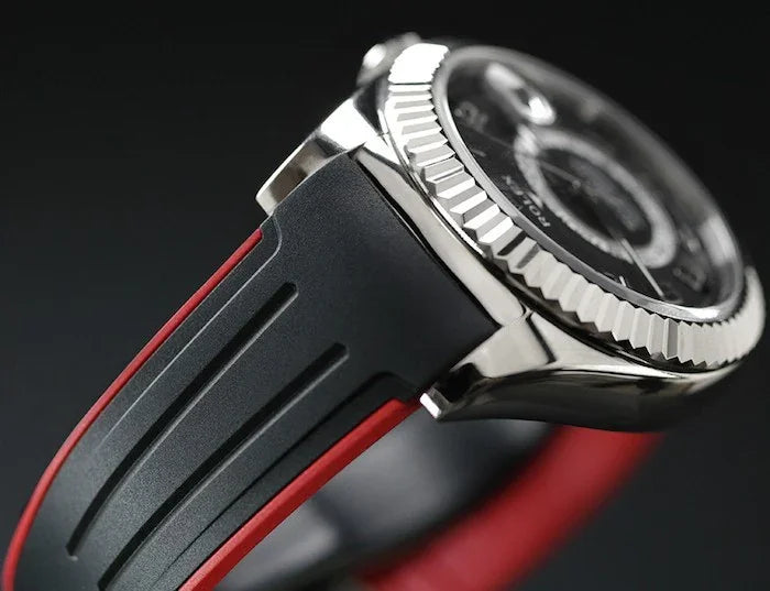 Bracelet en caoutchouc M110 – Rubber B – Noir et rouge - vue 3