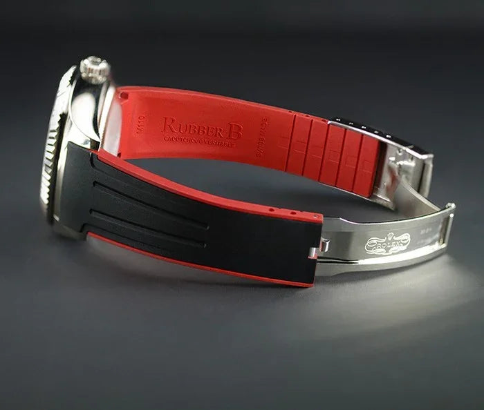 Bracelet en caoutchouc M110 – Rubber B – Noir et rouge - vue 4