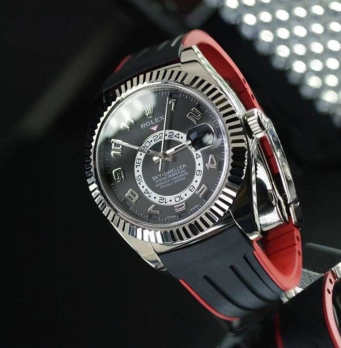 Bracelet en caoutchouc M110 – Rubber B – Noir et rouge - vue 5