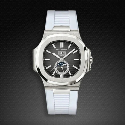 Bracelet RubberB PK77 pour Patek Philippe Nautilus Blanc - vue 4