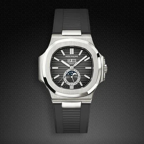 Bracelet RubberB PK77 pour Patek Philippe Nautilus Gris - vue 4