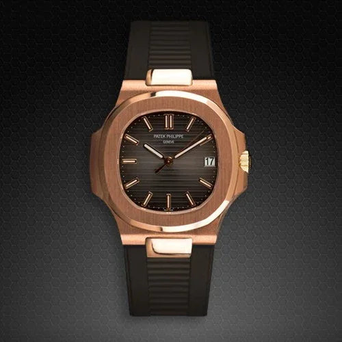 Bracelet RubberB PK77 pour Patek Philippe Nautilus Marron foncé - détail
