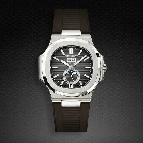 Bracelet RubberB PK77 pour Patek Philippe Nautilus Marron foncé - vue 4
