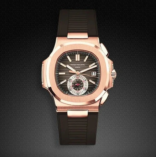 Bracelet RubberB PK77 pour Patek Philippe Nautilus Marron foncé - vue 5