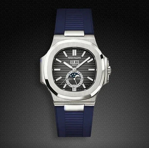 Bracelet RubberB PK77 pour Patek Philippe Nautilus Bleu - vue 4