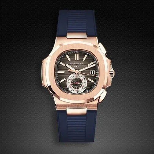 Bracelet RubberB PK77 pour Patek Philippe Nautilus Bleu - vue 5