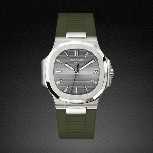 Bracelet RubberB PK77 pour Patek Philippe Nautilus Vert - vue 6