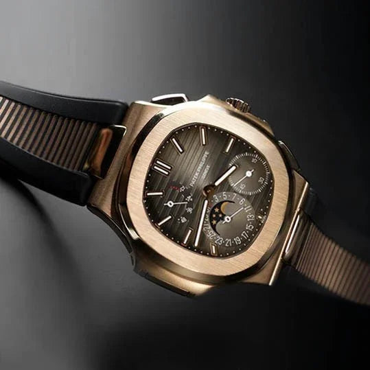 Bracelet RubberB PK77 pour Patek Philippe Nautilus noir & doré - détail