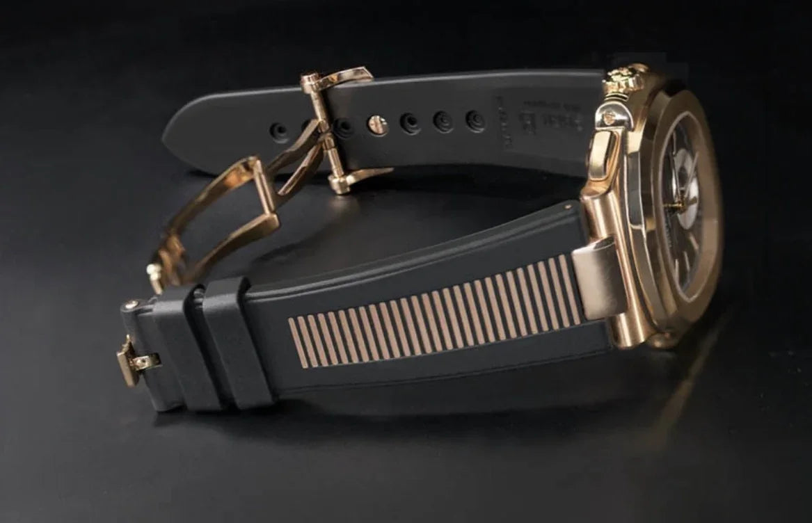 Bracelet RubberB PK77 pour Patek Philippe Nautilus noir & doré - vue 3