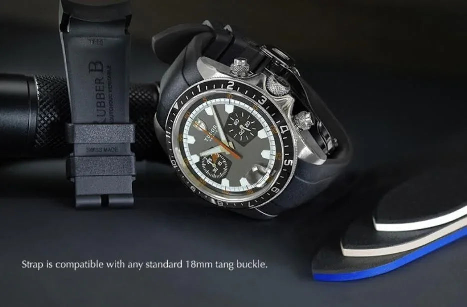 RubberB bracelet T800 pour Tudor Noir - vue 3