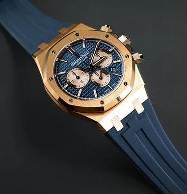 Bracelet RubberB pour Audemars Piguet 41mm Bleu - détail