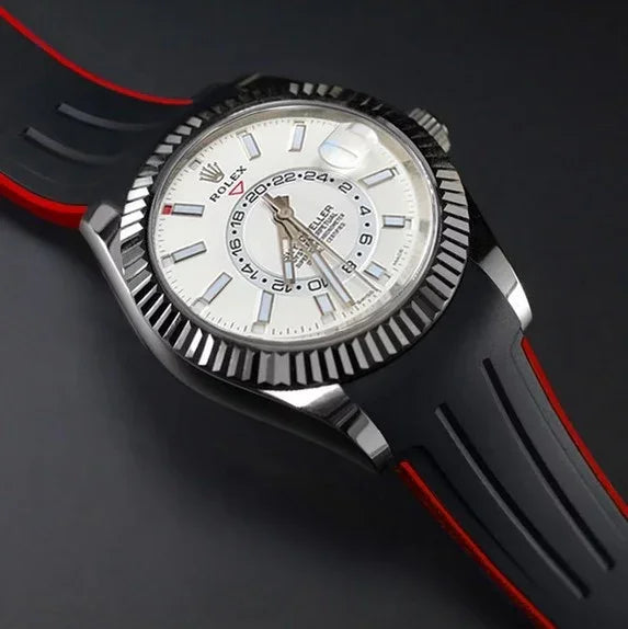 Bracelet en caoutchouc M111 – Rubber B – Noir et rouge - détail