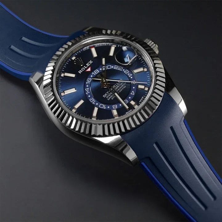 Bracelet en caoutchouc M111 – Rubber B – Bleu marine et bleu pacifique - détail