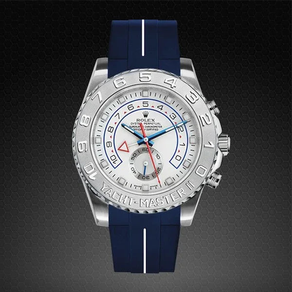 Bracelet en caoutchouc M109 – Rubber B – Bleu marine ligne blanche - détail