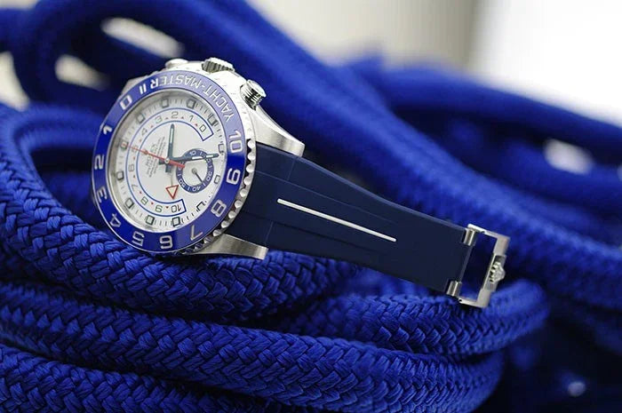 Bracelet en caoutchouc M109 – Rubber B – Bleu marine ligne blanche - vue 3