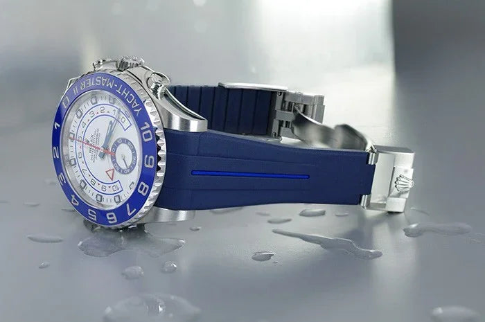 Bracelet en caoutchouc M109 – Rubber B – Bleu marine ligne bleue pacifique - vue 3
