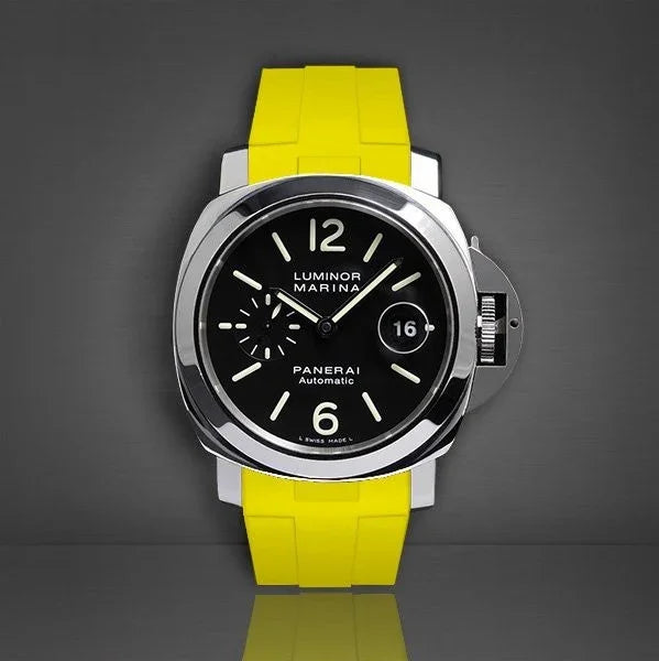 Bracelet RubberB Luminor 44 mm Jaune - détail
