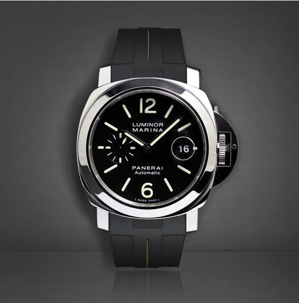 Bracelet RubberB Luminor 44 mm Noir/Vert - détail