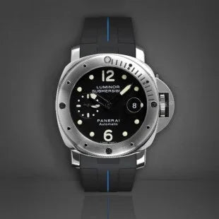 Bracelet RubberB Luminor 44 mm Noir/Bleu - vue 3
