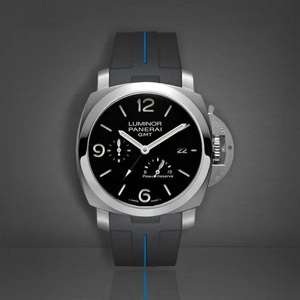 Bracelet RubberB Luminor 44 mm 1950 Type II Noir/Bleu - détail