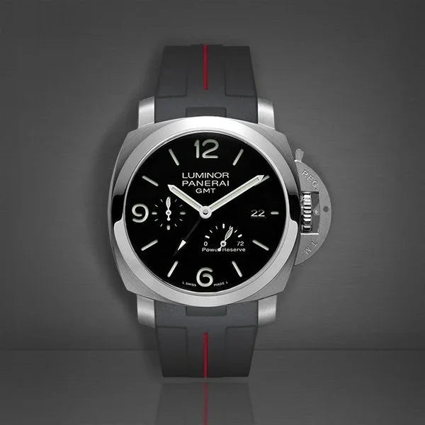 Bracelet RubberB Luminor 44 mm 1950 Type II Noir/Rouge - détail