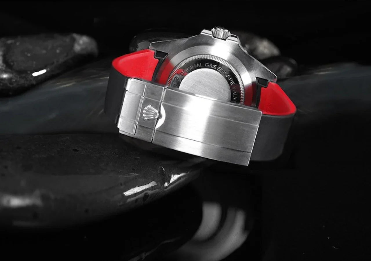 Bracelet en caoutchouc M112 – Rubber B – Noir et rouge - vue 3