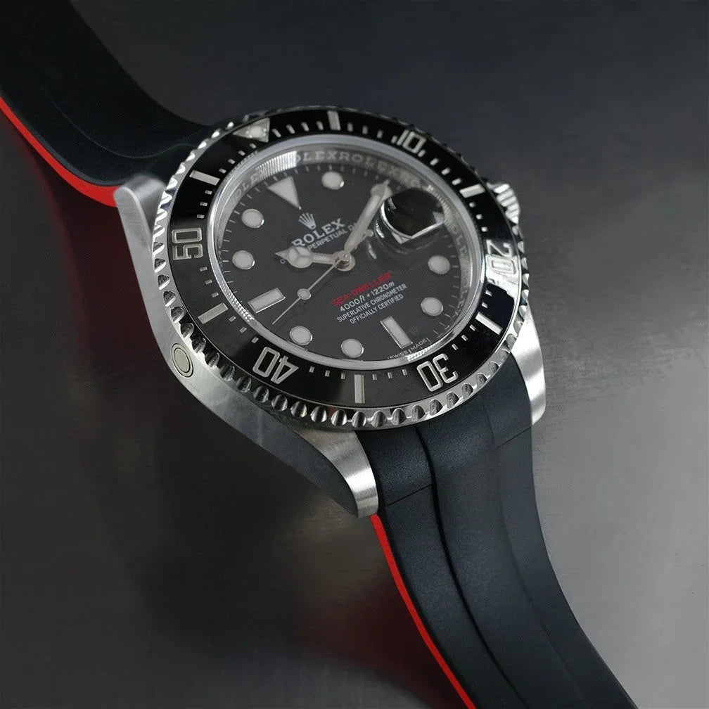 Bracelet en caoutchouc M112 – Rubber B – Noir et rouge - vue 4