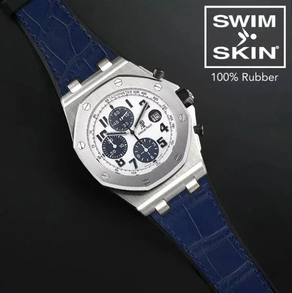 Bracelet RubberB APC42 Alligator SwimSkin Navy - détail