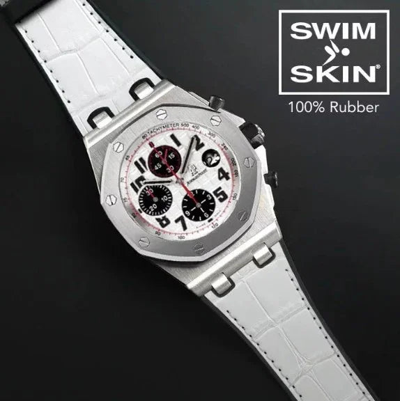 Bracelet RubberB APC42 Alligator SwimSkin White - détail