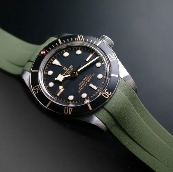 Bracelet RubberB T801 Military Green with buckle - détail