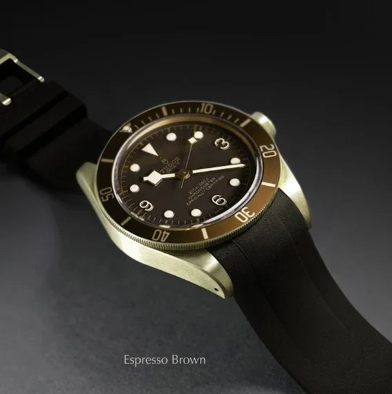 Bracelet RubberB T803 Brown for Tudor Black Bay Bronze - détail