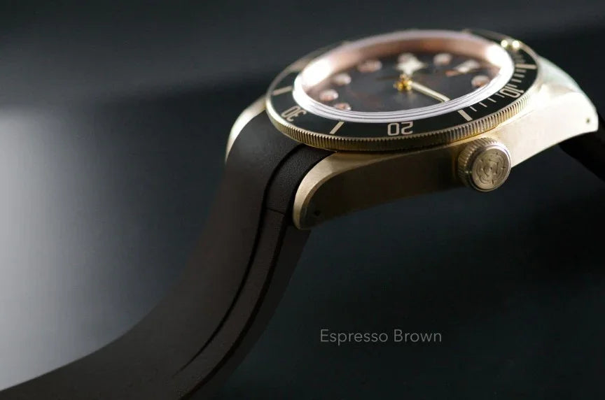 Bracelet RubberB T803 Brown for Tudor Black Bay Bronze - vue 3