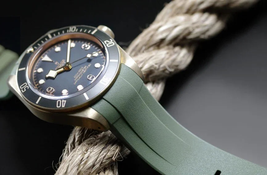 Bracelet RubberB T803 Military Green for Tudor Black Bay Bronze - vue 3