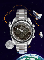 Watchoniste X MisterChrono tirage d'art - moonwatch - 50x70 - vue principale