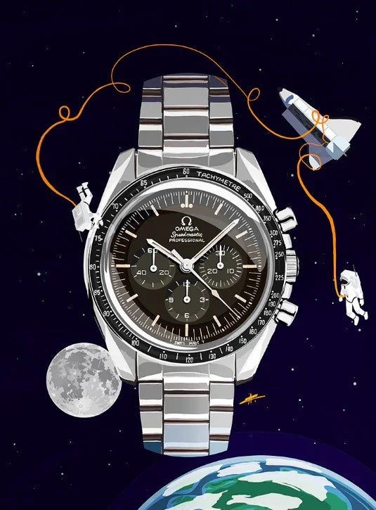 Watchoniste X MisterChrono tirage d'art - moonwatch - 50x70 - vue principale