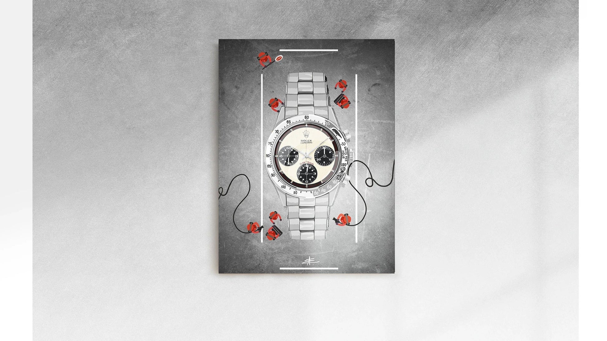 Watchoniste X MisterChrono tirage d'art - daytona - 50x70 - vue profil