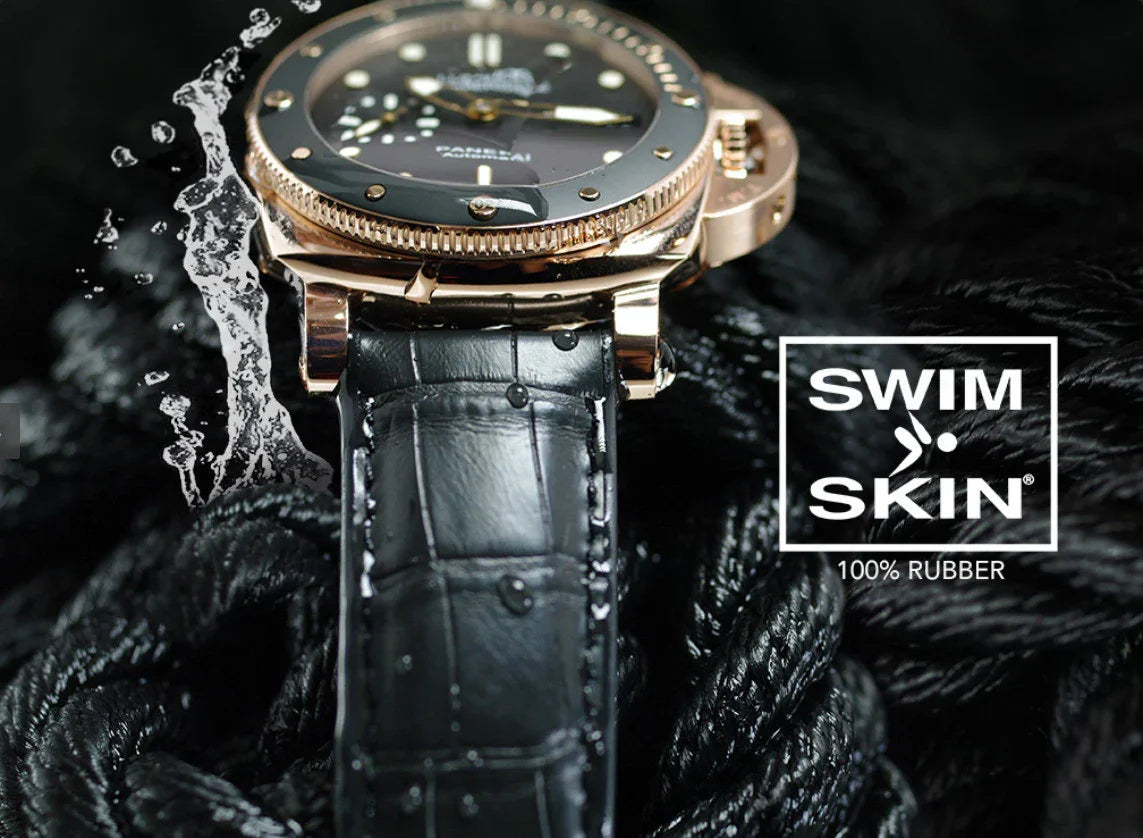 Bracelet en caoutchouc - Alligator SwimSkin PS24 - Rubber B - Noir - vue 8
