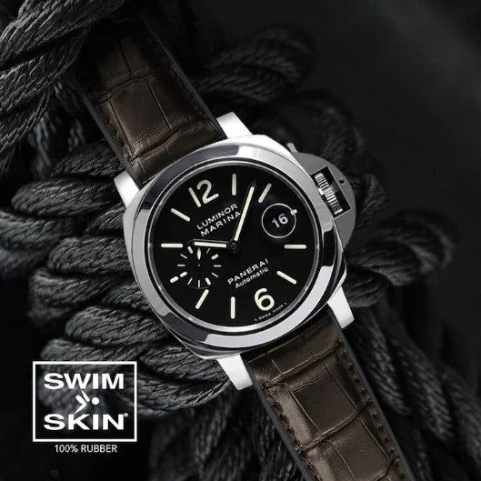 Bracelet en caoutchouc - Alligator SwimSkin PS24 - Rubber B - Marron Espres - détail