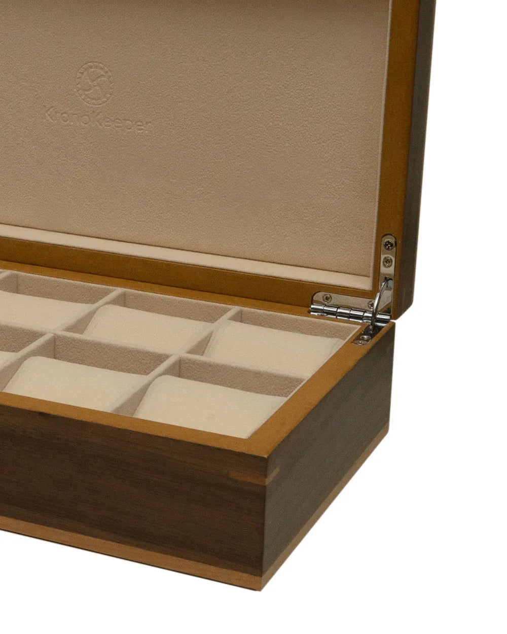 Clipperton - Coffret pour 10 Montres - Bois Marron - KronoKeeper - détail