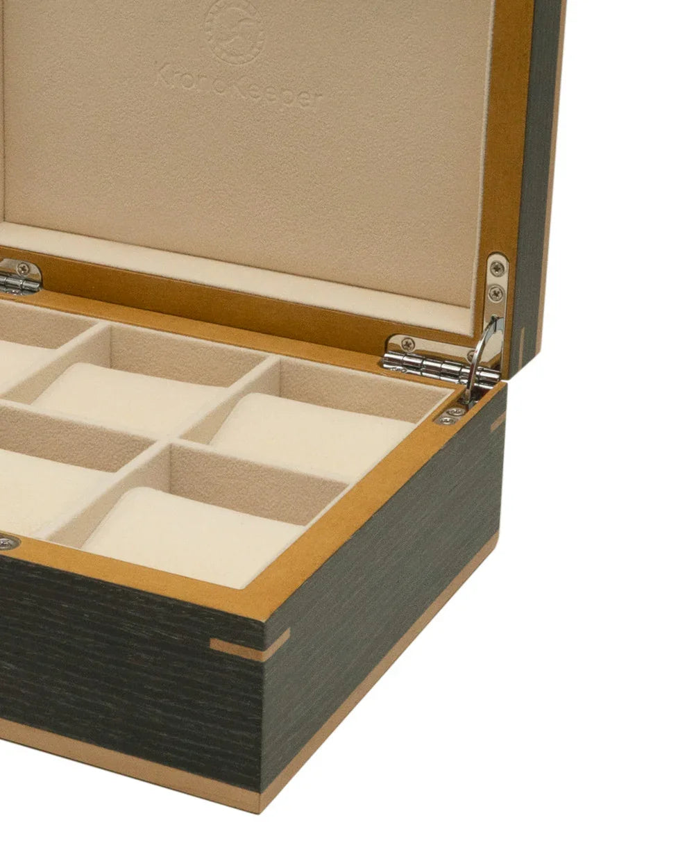 Clipperton - Coffret pour 6 Montres - Bois Gris - KronoKeeper - détail