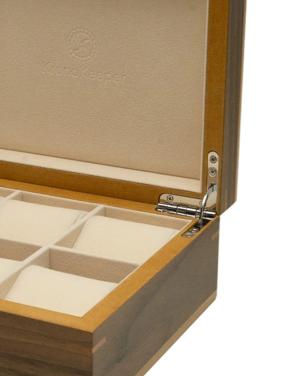 Clipperton - Coffret pour 6 Montres - Bois Marron - KronoKeeper - détail