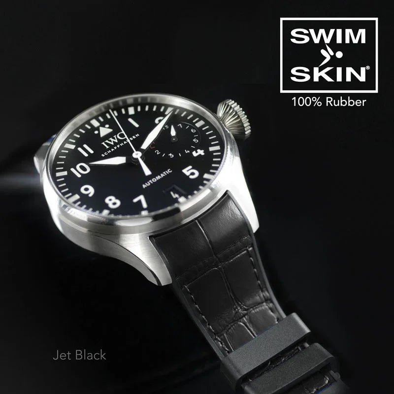 Bracelet en caoutchouc – Alligator SwimSkin SK22 – Rubber B – Noir de jais - détail