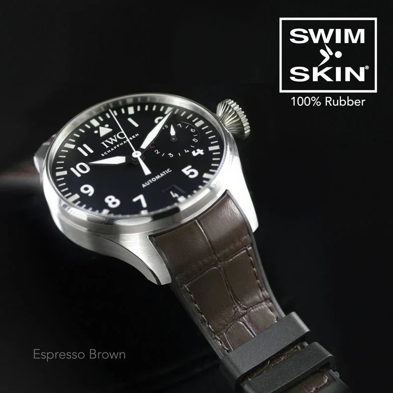 Bracelet en caoutchouc – Alligator SwimSkin SK22 – Rubber B – Marron expres - détail