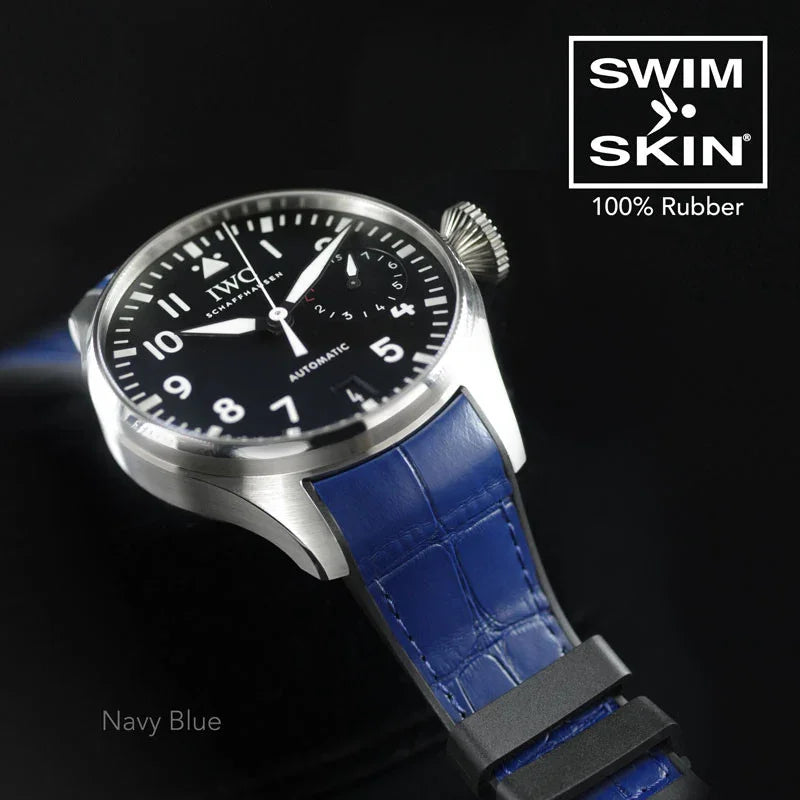 Bracelet en caoutchouc – Alligator SwimSkin SK22 – Rubber B – Bleu marine - détail
