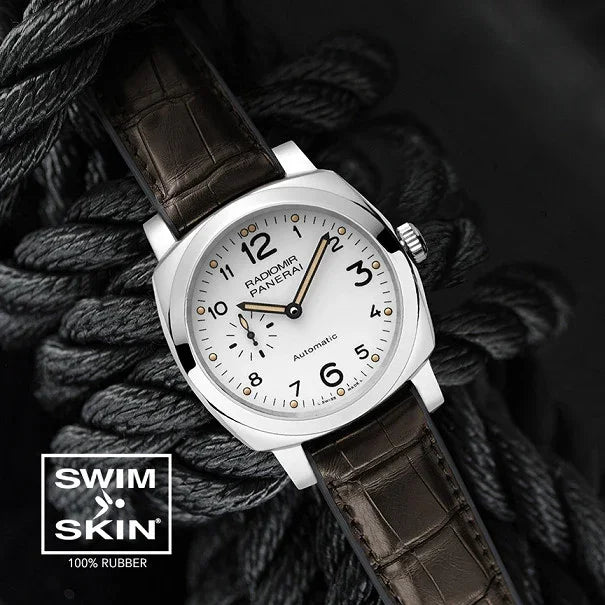 Bracelet en caoutchouc - Alligator SwimSkin PS22 - Rubber B - Marron Espres - détail